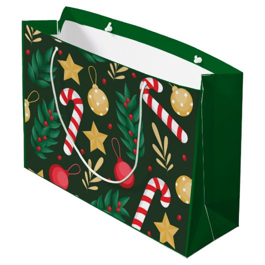 Candy Canes Große Geschenktüte (Rückseite Schrägansicht)