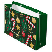 Candy Canes Große Geschenktüte (Vorderseite Schrägansicht)