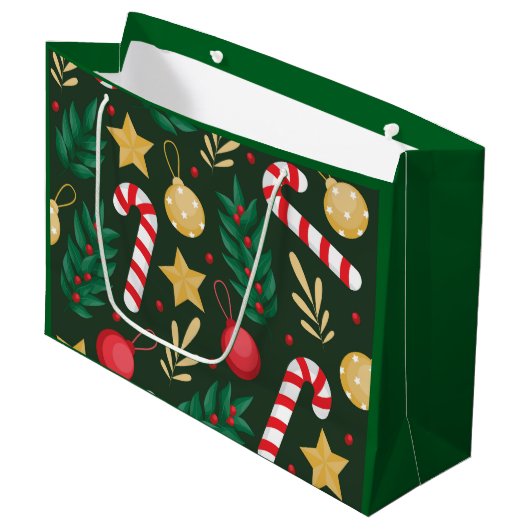 Candy Canes Große Geschenktüte (Vorderseite Schrägansicht)