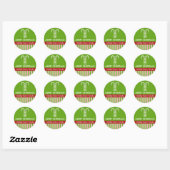 Candy Canes grüne Candy Gift Jar Round Label Runder Aufkleber (Blatt)