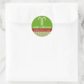 Candy Canes grüne Candy Gift Jar Round Label Runder Aufkleber (Tasche)