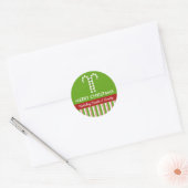 Candy Canes grüne Candy Gift Jar Round Label Runder Aufkleber (Umschlag)