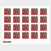 Candy Canes Happy Ferien Quadratischer Aufkleber (Blatt)