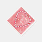 Candy Canes Heart Personalisiert Wedding Napkins Serviette (Ecke)