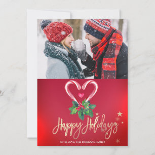 Candy Canes Holly Berry Red Foto Frohe Weihnachten