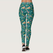 Candy Canes Holly Pine Boughds Birds Leggings (Rückseite)