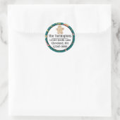 Candy Canes Holly Pine Boughds Birds Runder Aufkleber (Tasche)