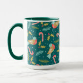 Candy Canes Holly Pine Boughds Birds Tasse (Links)