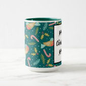 Candy Canes Holly Pine Boughds Birds Tasse (Zentrum)