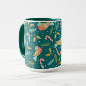 Candy Canes Holly Pine Boughds Birds Tasse (Vorderseite Links)