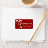 Candy Canes & Hübsch Red Bow Address Labels Adressaufkleber (Insitu)