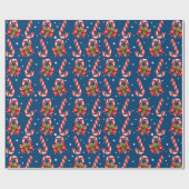 Candy Canes in blau Geschenkpapier (Flach)