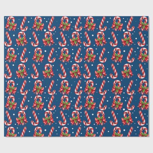 Candy Canes in blau Geschenkpapier (Flach)