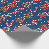 Candy Canes in blau Geschenkpapier (Ecke)