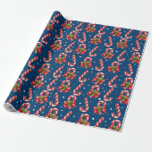 Candy Canes in blau Geschenkpapier (Ungerollt)