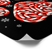 Candy Canes in Dog Paw Xmas Dog Cat Eigentümer Fam Poster (Ecke)