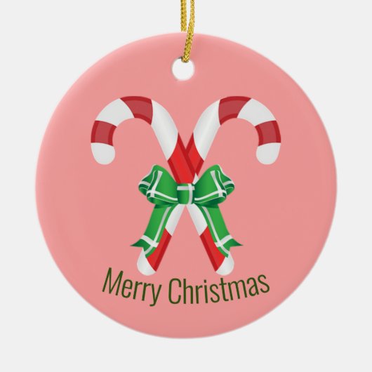 Candy Canes Keramik Ornament (Vorne)