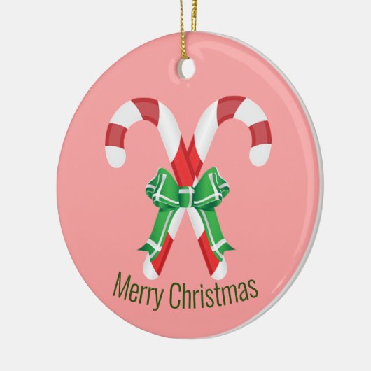 Candy Canes Keramik Ornament (Links)