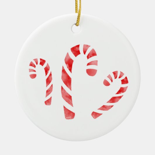 Candy Canes Keramik Ornament (Vorne)