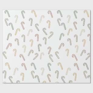 Candy Canes Minimal Scandi Christmas Design Geschenkpapier