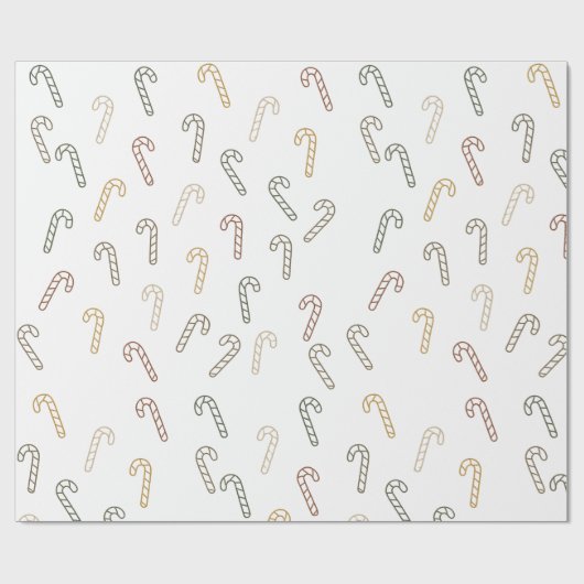 Candy Canes Minimal Scandi Christmas Design Geschenkpapier (Flach)