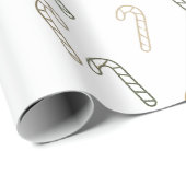 Candy Canes Minimal Scandi Christmas Design Geschenkpapier (Rolleneckpunkt)