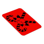 Candy Canes & mistletoe Black Frohe Weihnachten Magnet (Rechte Seite)