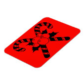 Candy Canes & mistletoe Black Frohe Weihnachten Magnet (Linke Seite)