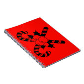 Candy Canes & mistletoe Black Frohe Weihnachten Notizblock (Rechte Seite)