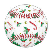 Candy Canes, Mistletoe und Weihnachtsbäume Baseball (Rückseite)