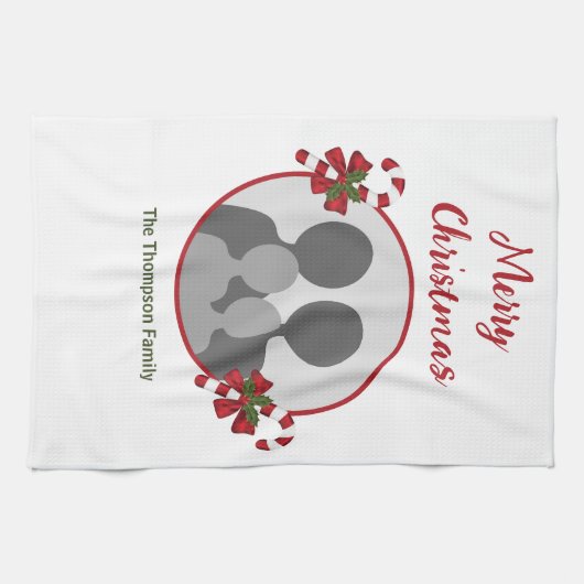 Candy Canes mit benutzerdefinierter Foto-Vorlage u Geschirrtuch (Horizontal)