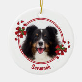 Candy Canes mit benutzerdefinierter Foto-Vorlage u Keramik Ornament (Vorne)