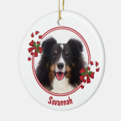 Candy Canes mit benutzerdefinierter Foto-Vorlage u Keramik Ornament (Links)