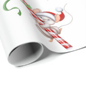 Candy Canes mit Mäuse und Bows Niedliche Weihnacht Geschenkpapier (Rolleneckpunkt)