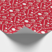 Candy Canes Moderner Weihnachtsurlaub Geschenkpapier (Ecke)