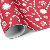 Candy Canes Moderner Weihnachtsurlaub Geschenkpapier (Rolleneckpunkt)