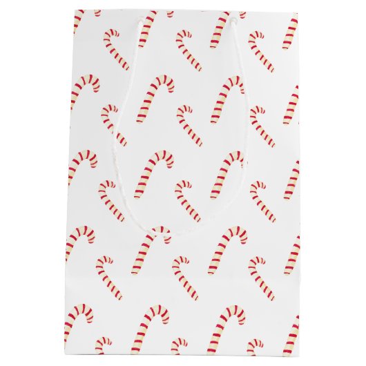 Candy Canes Muster Mittlere Geschenktüte (Rückseite)