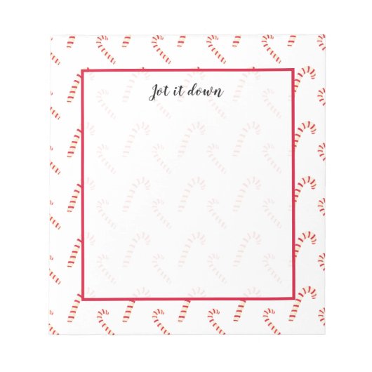Candy Canes Muster Notizblock (Vorderseite)