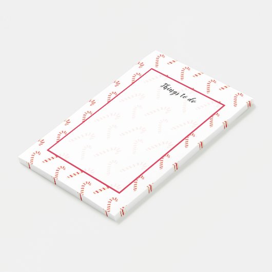 Candy Canes Muster Post-it Klebezettel (angewinkelt)