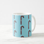 Candy Canes on Blue Background Kaffeetasse (VorderseiteRechts)