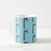Candy Canes on Blue Background Kaffeetasse (Vorderseite Links)