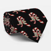 Candy Canes on Green Christmas Krawatte (Gerollt)