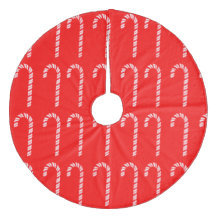 Candy Canes on Red Tree Skirt