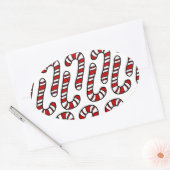 Candy Canes Ovaler Aufkleber (Umschlag)