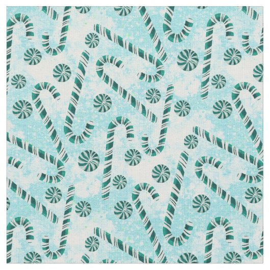 Candy Canes Peppermint Weihnachten  Stoff (Nahaufnahme)