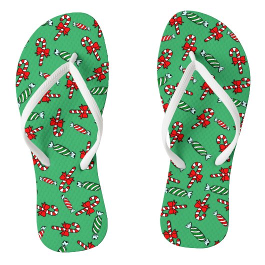 Candy Canes & Peppermints Urlaub Flip Flops Badesandalen (Fußbett)