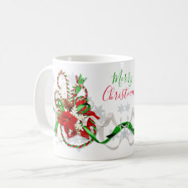 Candy Canes Poinsettia Schneeflocken Frohe Weihnac Kaffeetasse