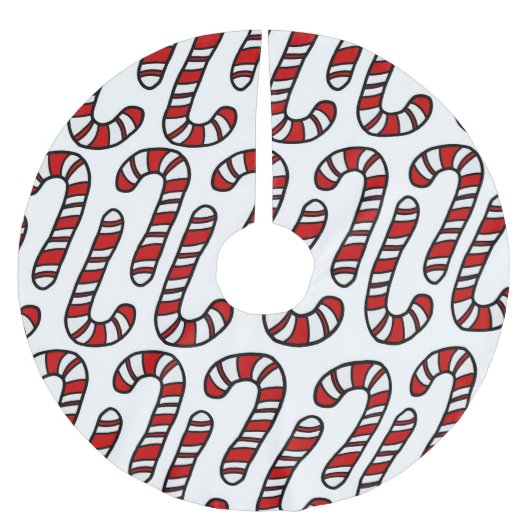 Candy Canes Polyester Weihnachtsbaumdecke (Vorderseite)