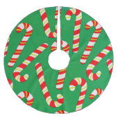 Candy Canes Polyester Weihnachtsbaumdecke (Vorderseite)