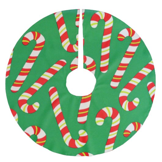 Candy Canes Polyester Weihnachtsbaumdecke (Vorderseite)